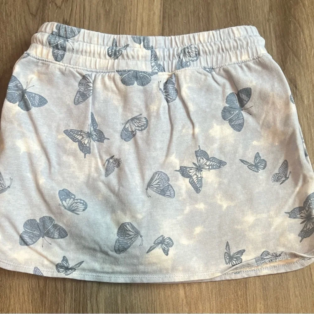 Girls OshKosh B'Gosh Cloud and Butterfly Pattern Skirt With Hidden Shorts